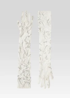 Fashion Royce Embellished Lace Gloves Sequin Styles