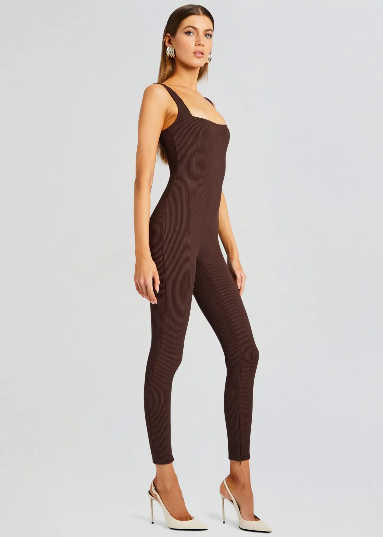 Cheap Sabrina Sleeveless Enviro Rib Catsuit Night Out