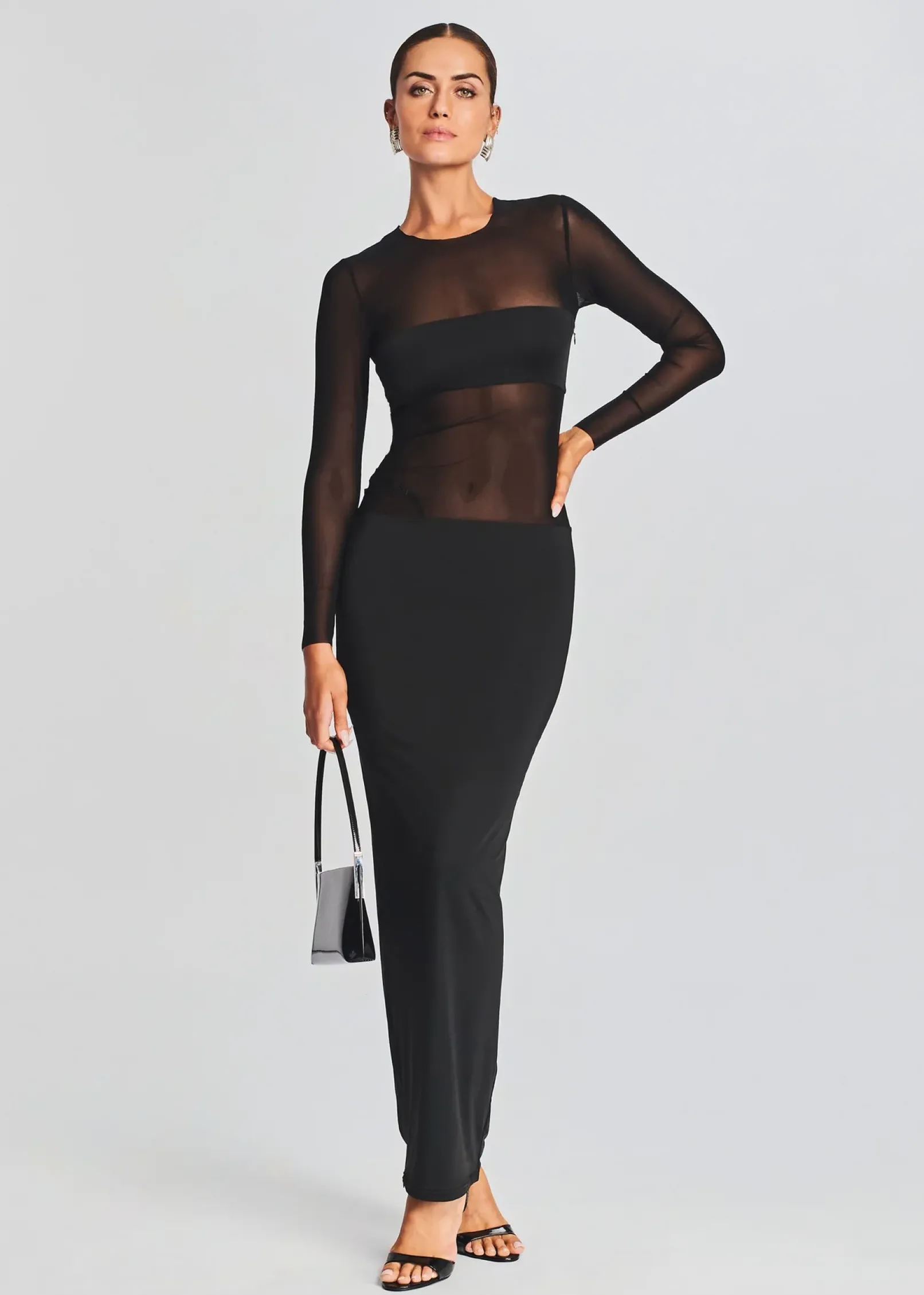 Outlet Silver Maxi Dress Maxi