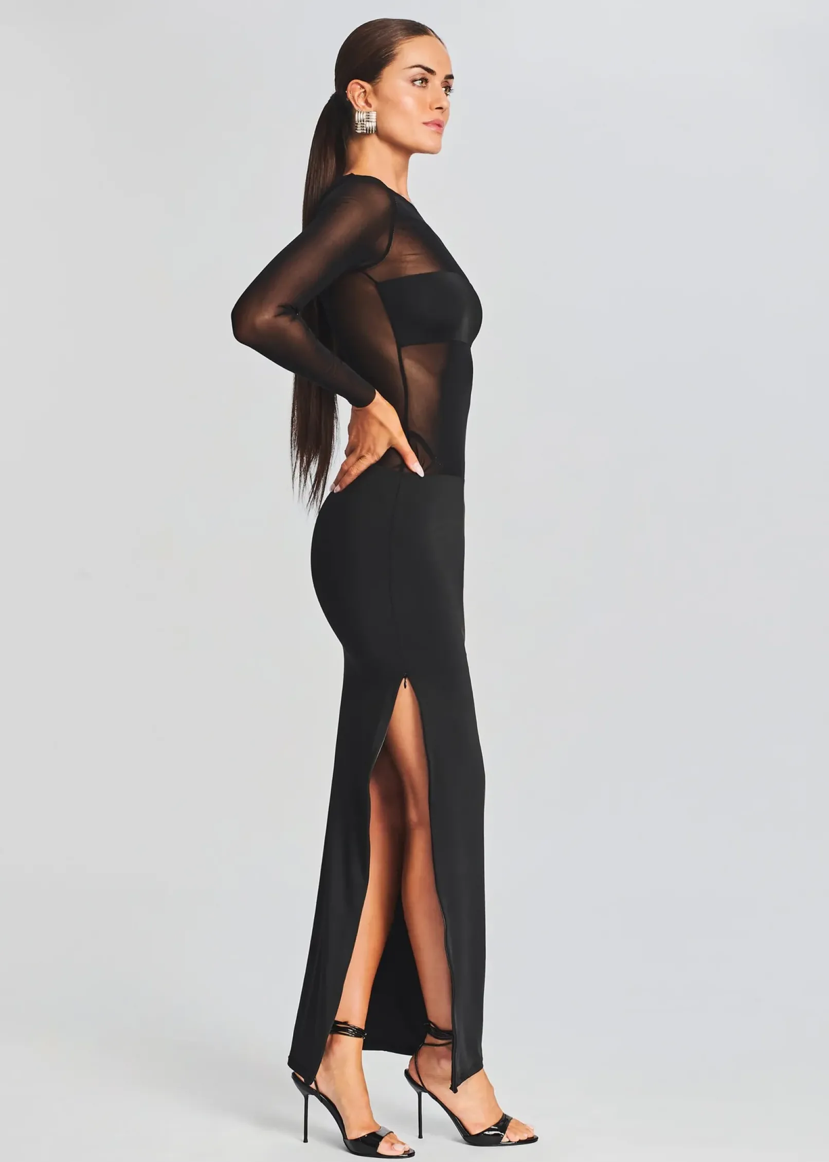 Outlet Silver Maxi Dress Maxi