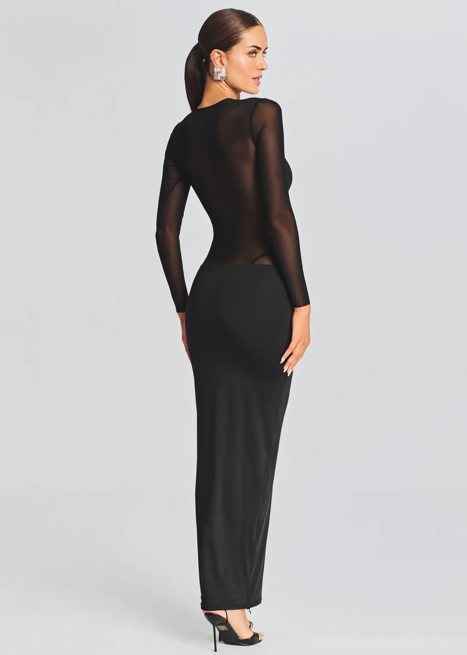 Outlet Silver Maxi Dress Maxi