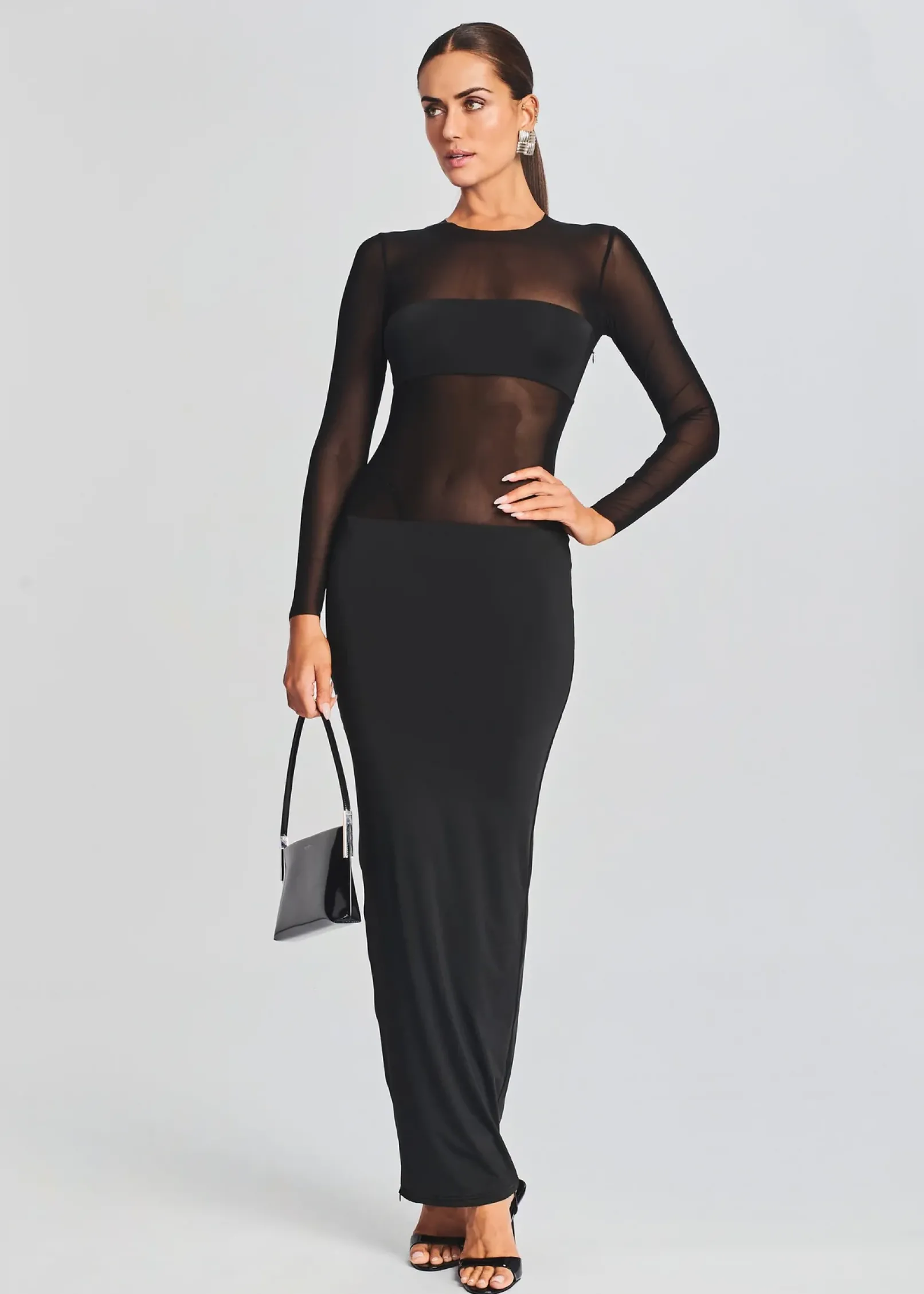Outlet Silver Maxi Dress Maxi