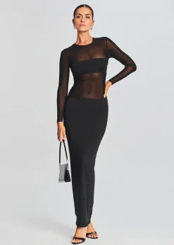 Cheap Silver Maxi Dress Sheer Bliss