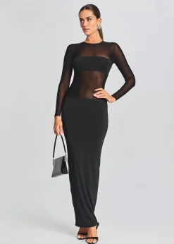 Cheap Silver Maxi Dress Sheer Bliss