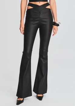 Fashion Sloane Coated Denim Flare Jean Bottoms