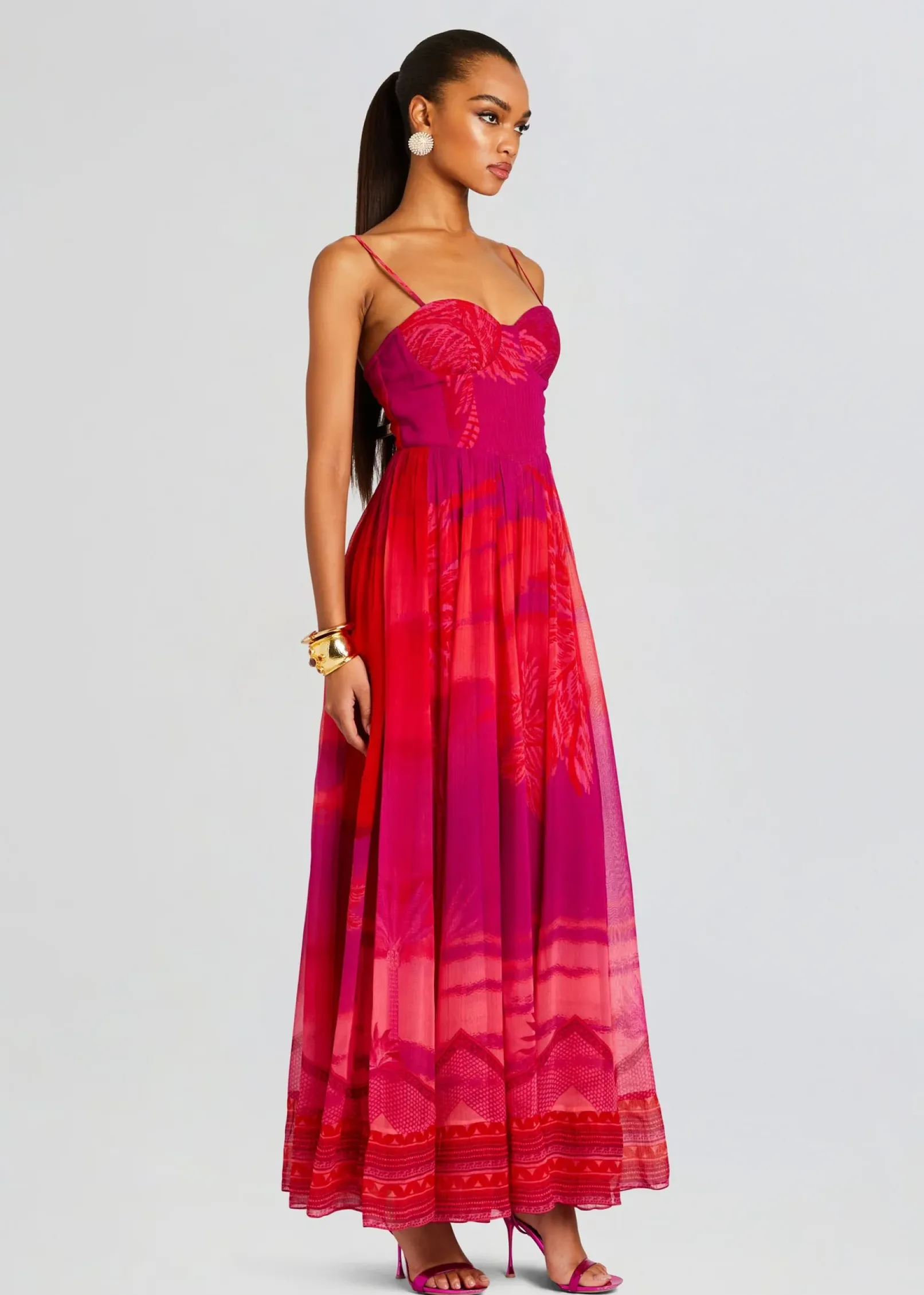 Fashion Soma Long Dress Tropical Hues