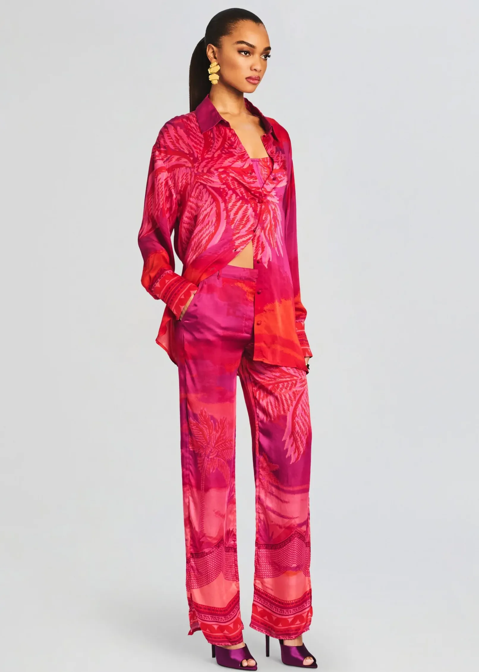 Shop Soma Oversized Shirt Tropical Hues