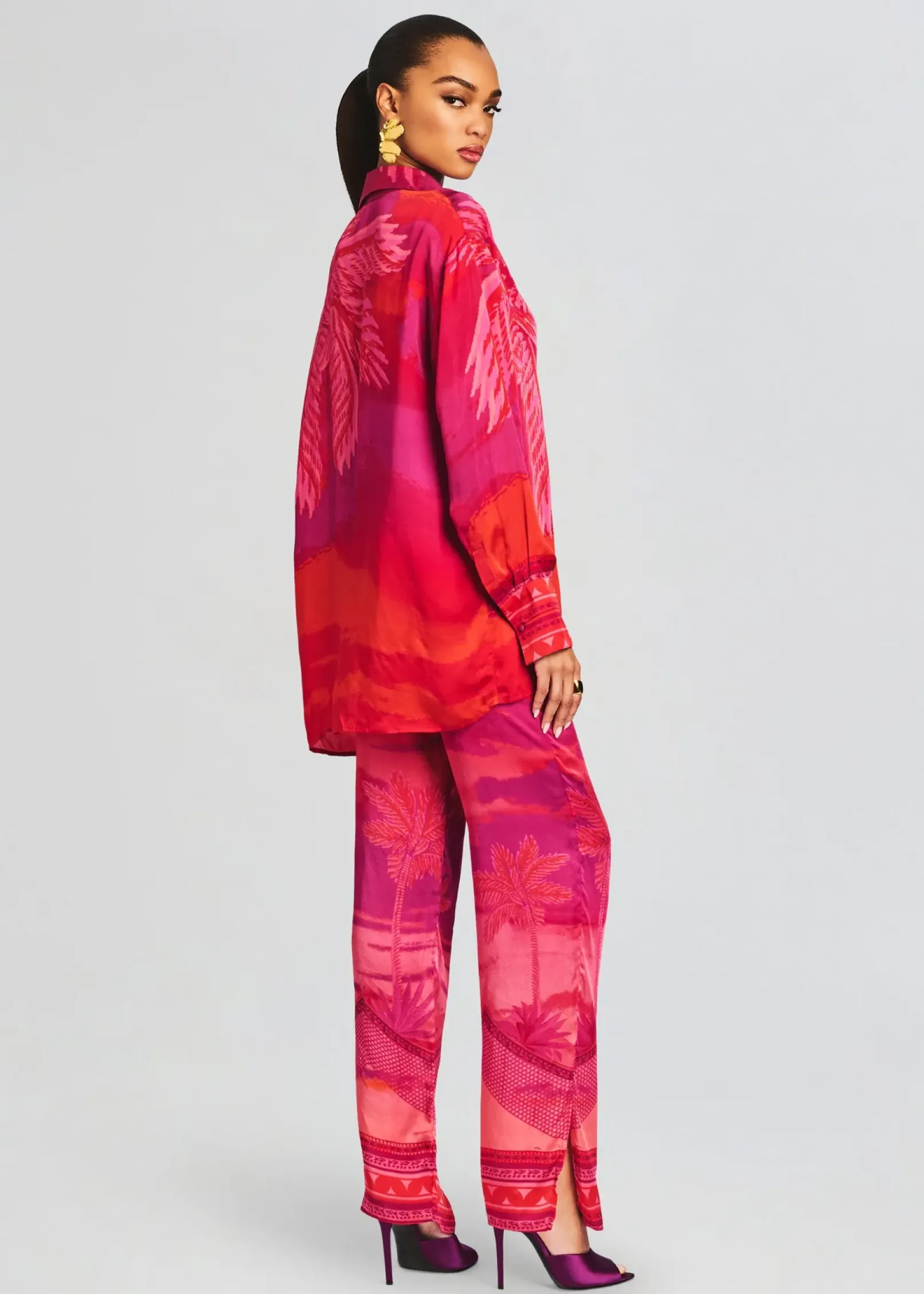 Shop Soma Oversized Shirt Tropical Hues