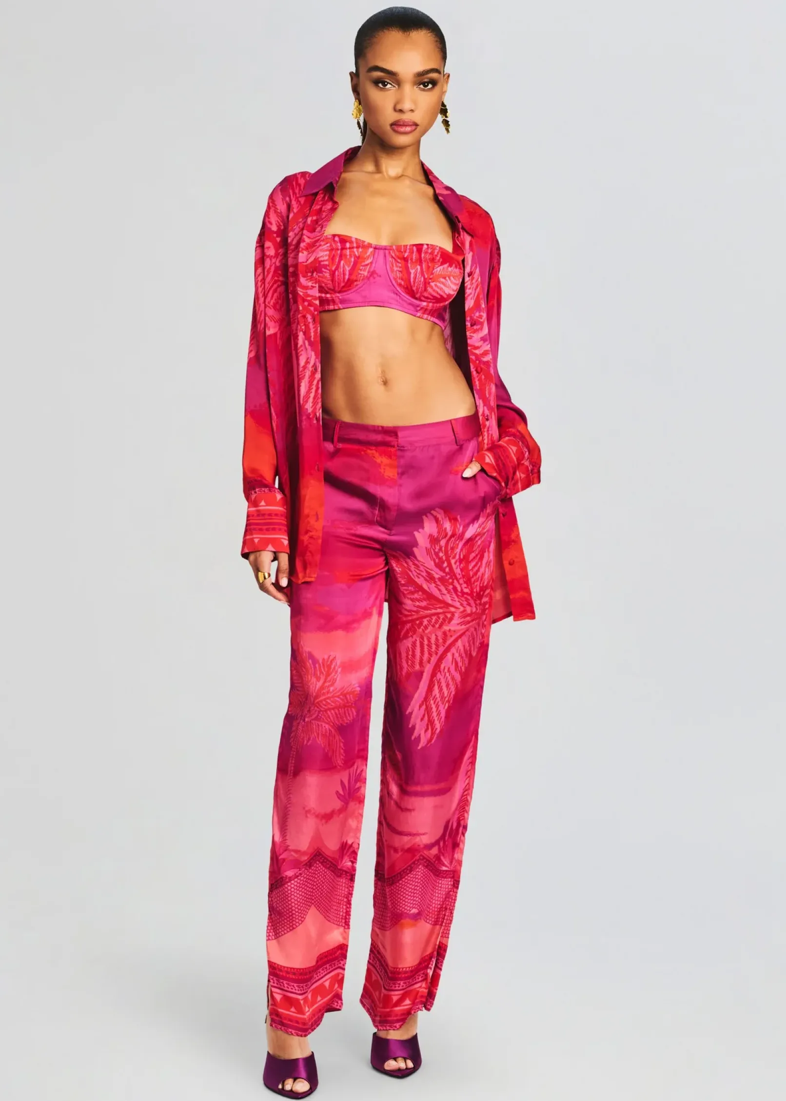 Shop Soma Oversized Shirt Tropical Hues