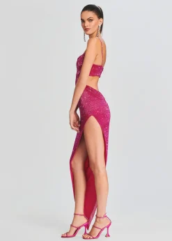 Outlet Topaz Glass Beaded Dress Gowns
