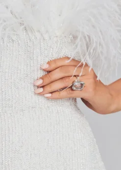 Shop Torin Sequin Feather Dress Bridal Shower
