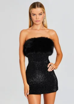 Discount Torin Sequin Fur Dress Dresses