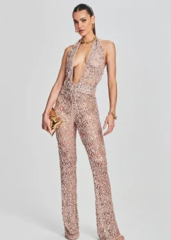 Sale Tosca Sequin Crochet Jumpsuit Sheer Bliss