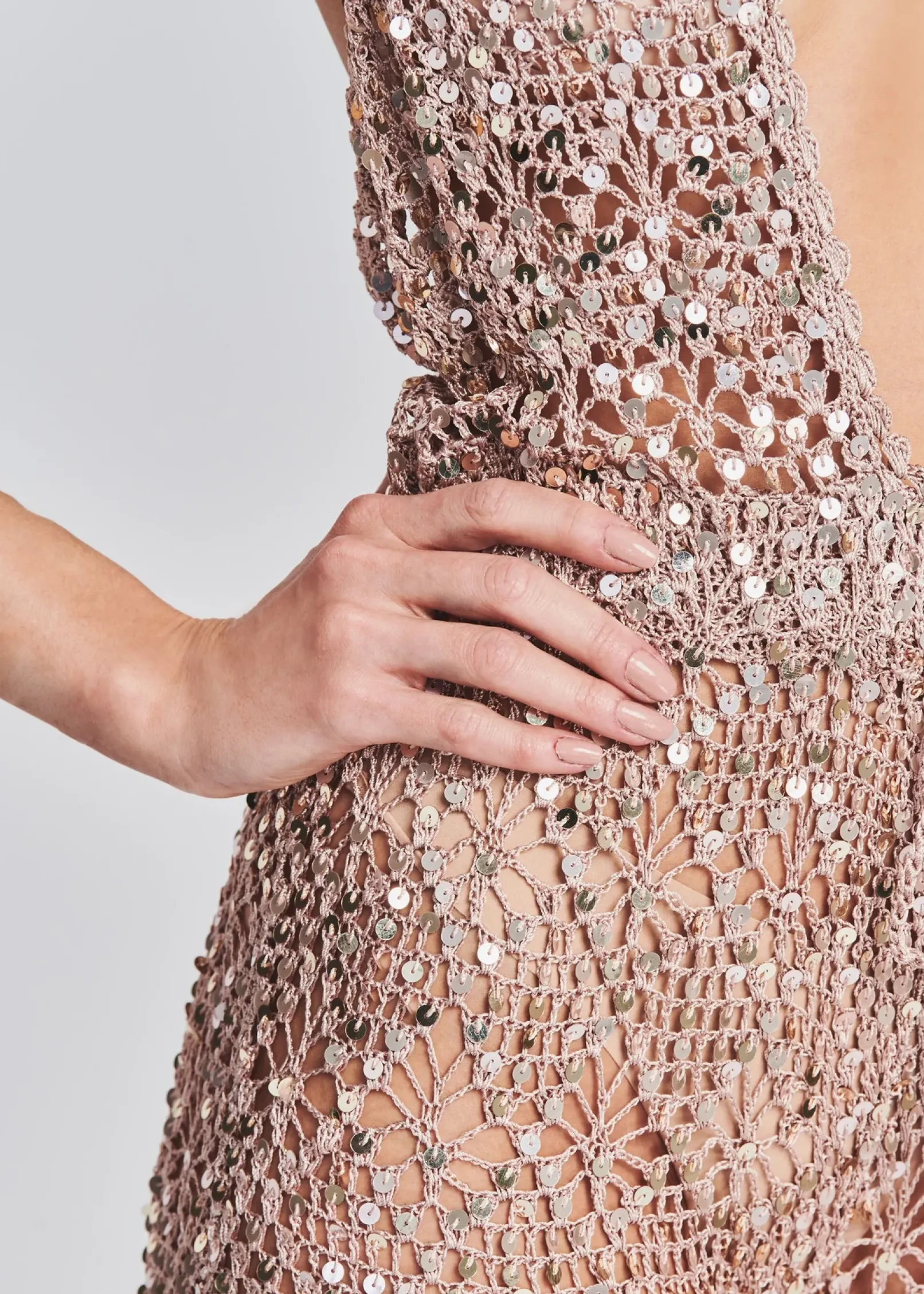Online Tosca Sequin Crochet Jumpsuit Honeymoon Looks