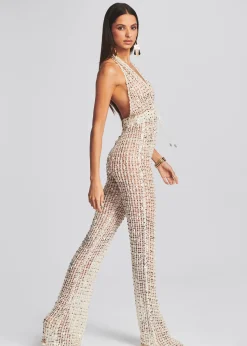 Store Tosca Sequin Crochet Jumpsuit Sequin Styles