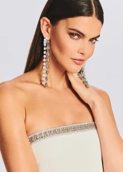 Discount Tyde Crystal Shell Drop Earrings Honeymoon Looks