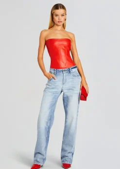 Flash Sale Veda Leather Top Night Out