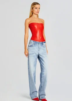 Flash Sale Veda Leather Top Night Out