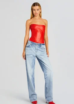 Flash Sale Veda Leather Top Night Out