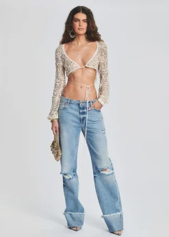 Cheap Vera Sequin Crochet Top Bachelorette Party