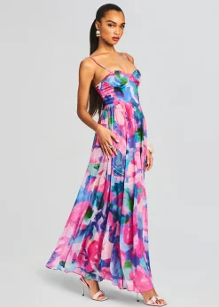 Shop Vesa Corset Long Dress Tropical Hues