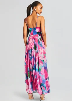 Shop Vesa Corset Long Dress Tropical Hues
