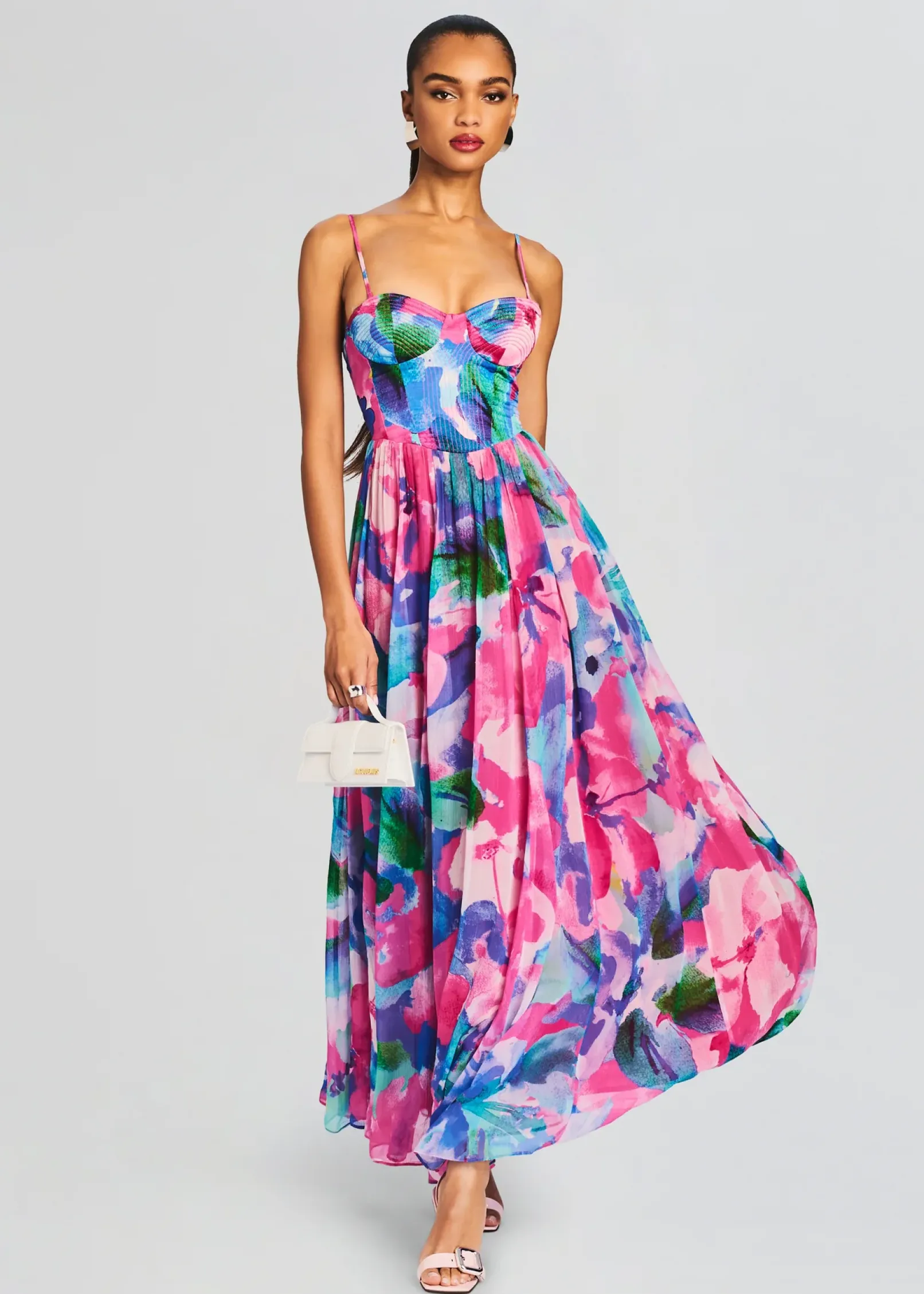 Shop Vesa Corset Long Dress Tropical Hues