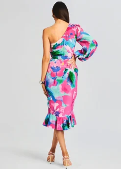 Sale Vesa One Shoulder Midi Dress Dresses