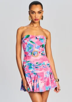 Hot Vesa Short Dress Tropical Hues