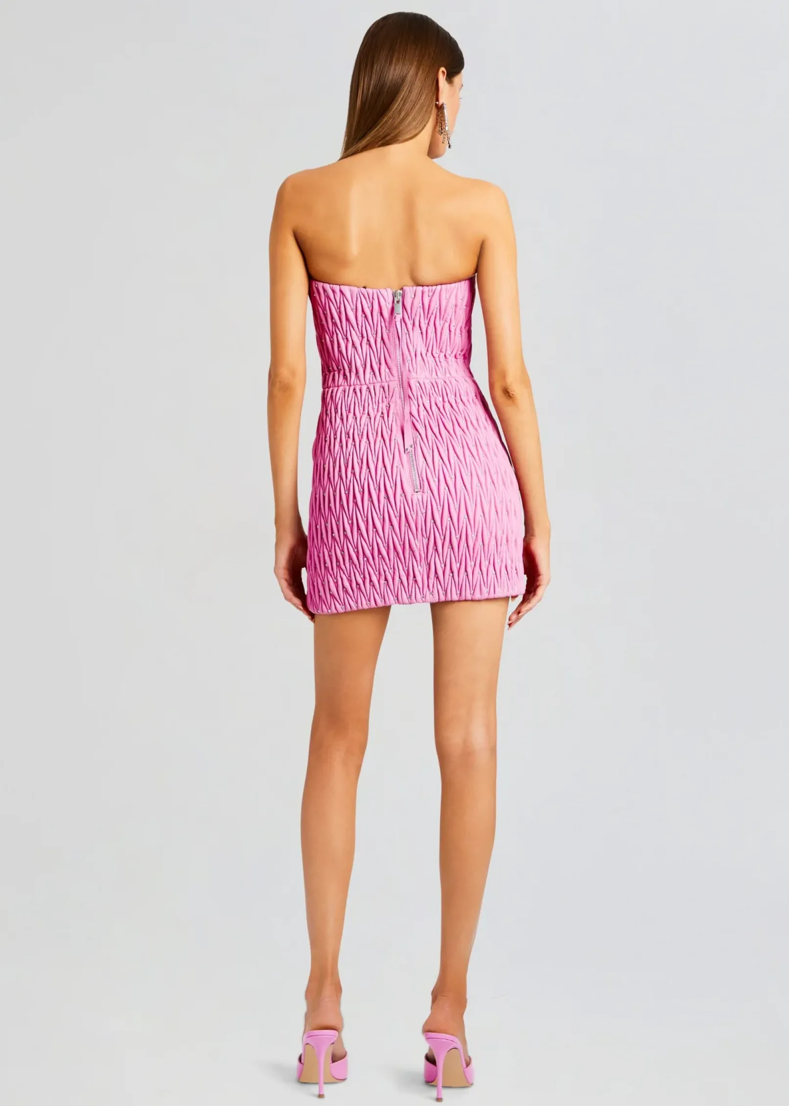 Fashion Vianne Embellished Leather Dress Mini
