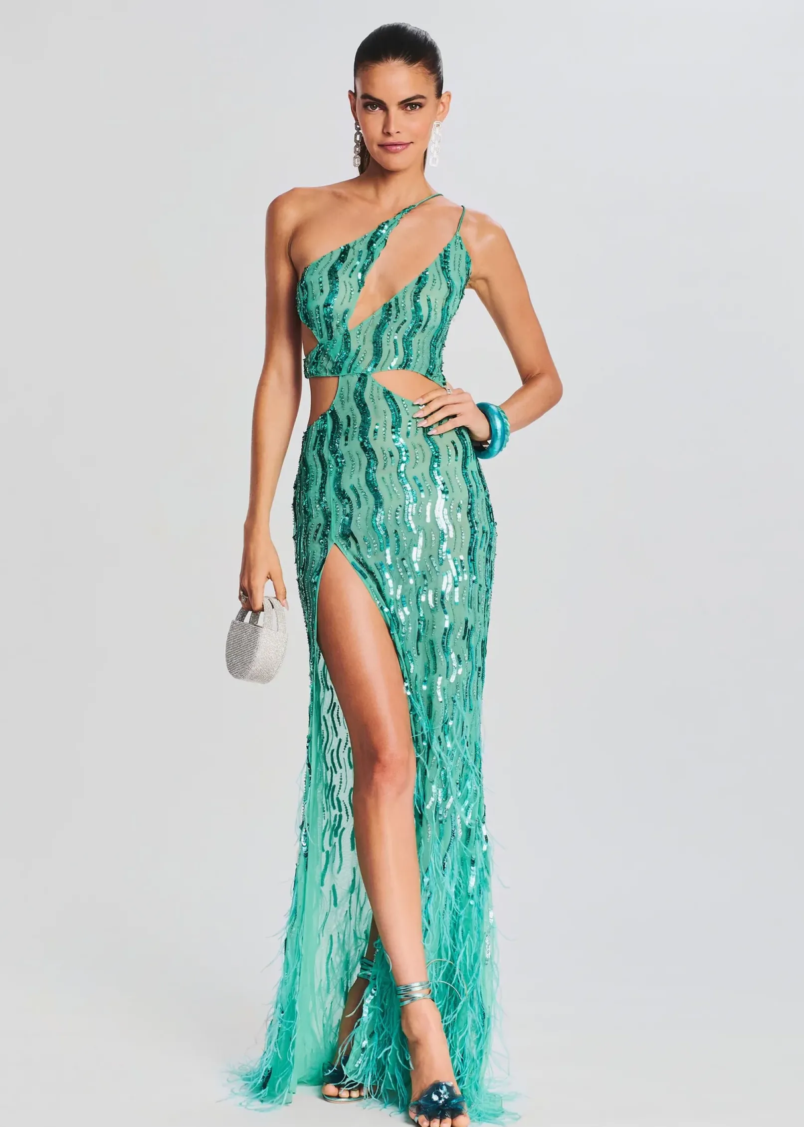 Cheap Vice Sequin Feather Dress Guest Of