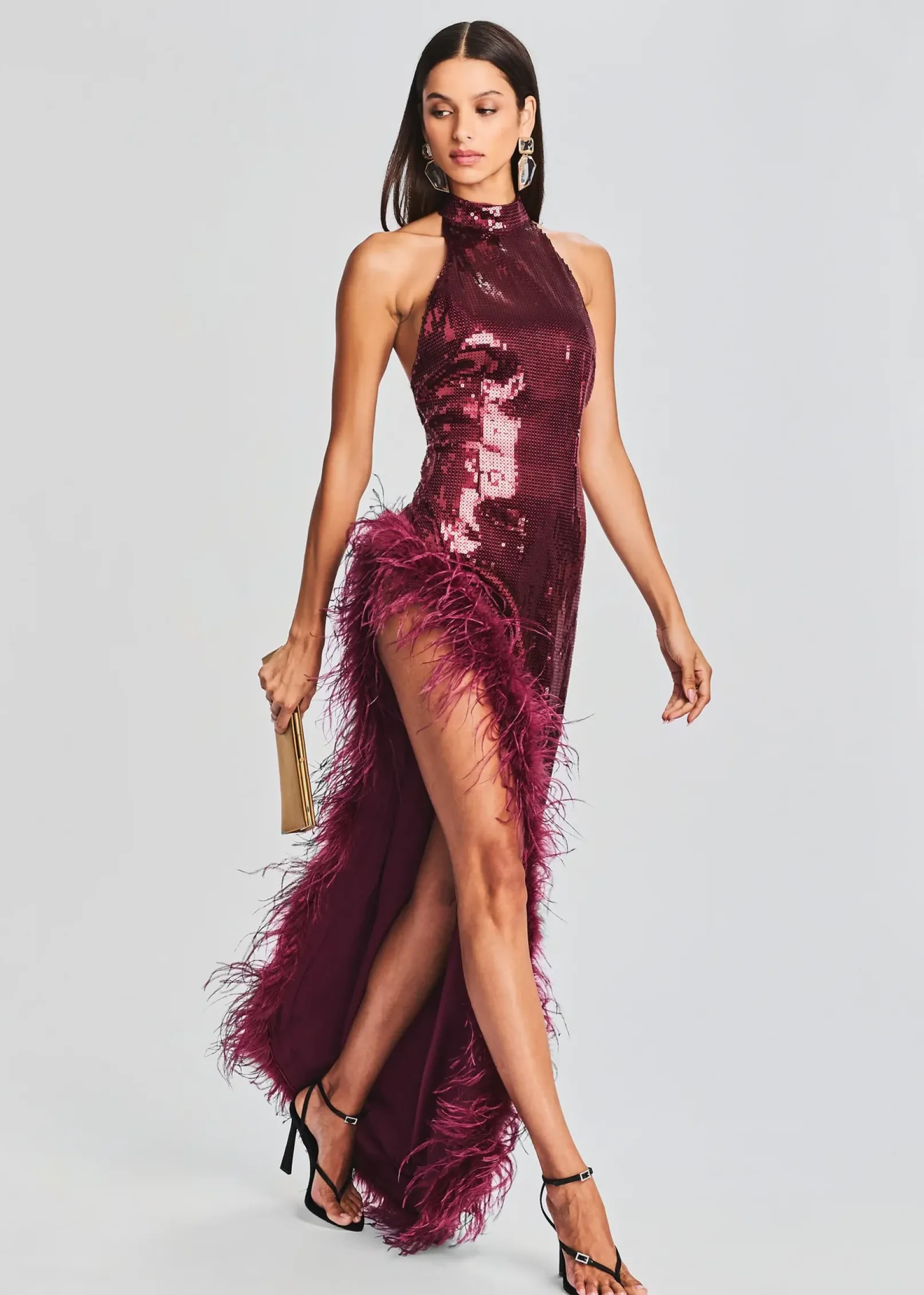 Sale Vixen Sequin Feather Dress Guest Of
