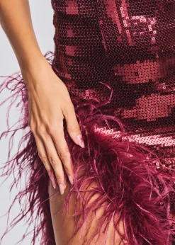 Cheap Vixen Sequin Feather Dress Dresses