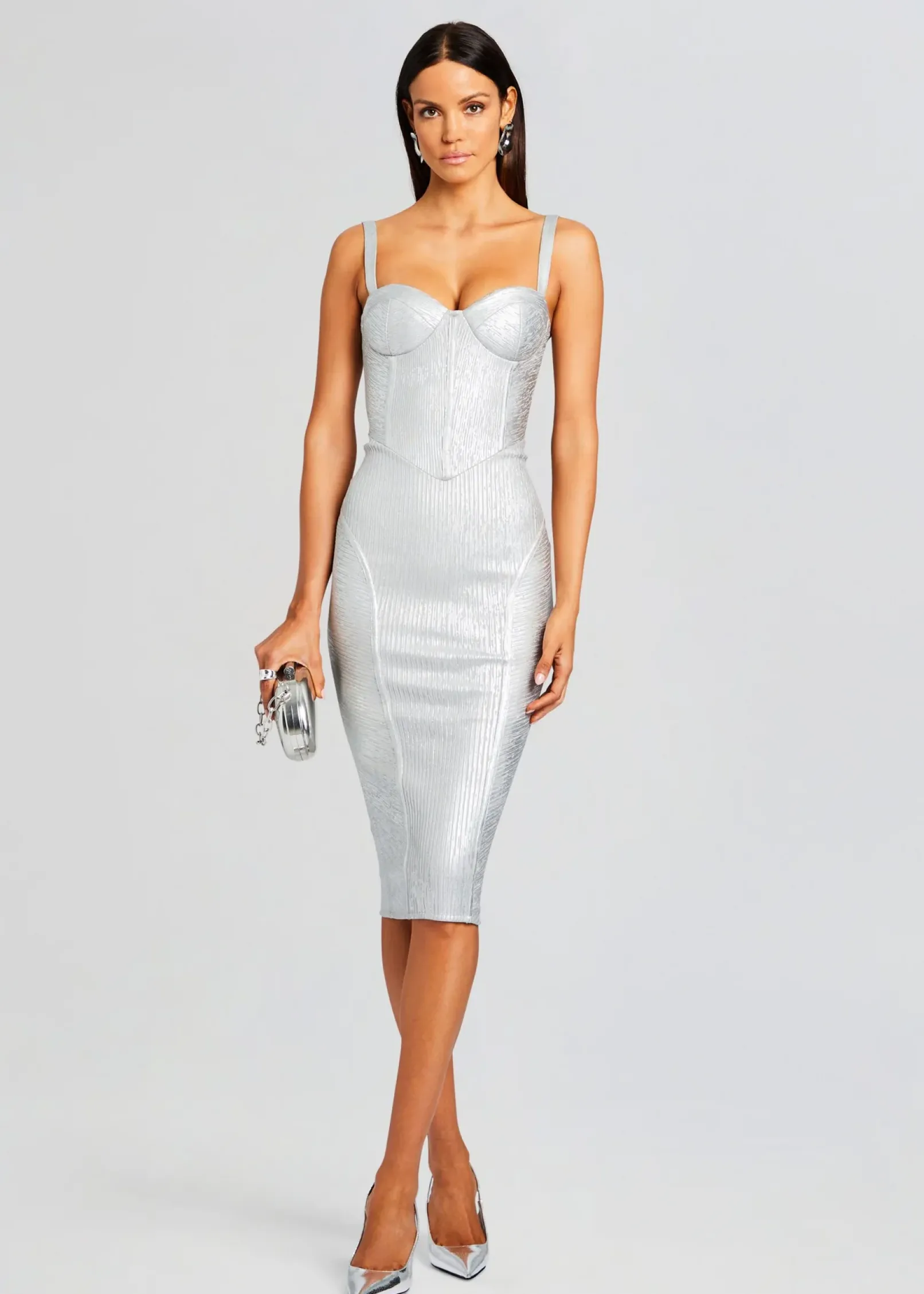 Discount Zora Coated Knit Dress Midi