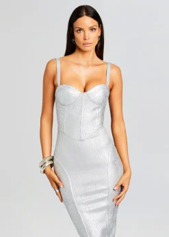 Discount Zora Coated Knit Dress Midi