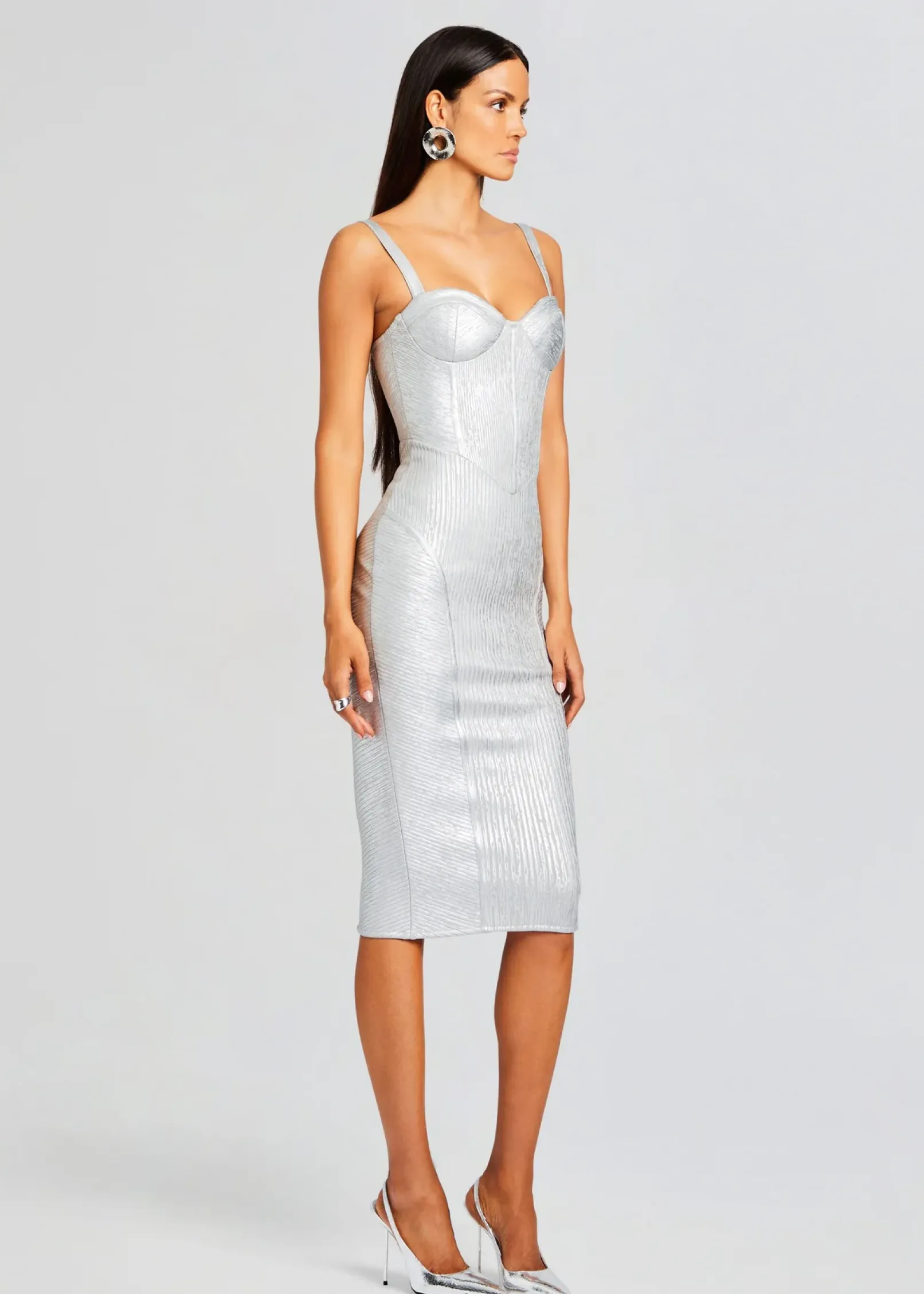 Discount Zora Coated Knit Dress Midi