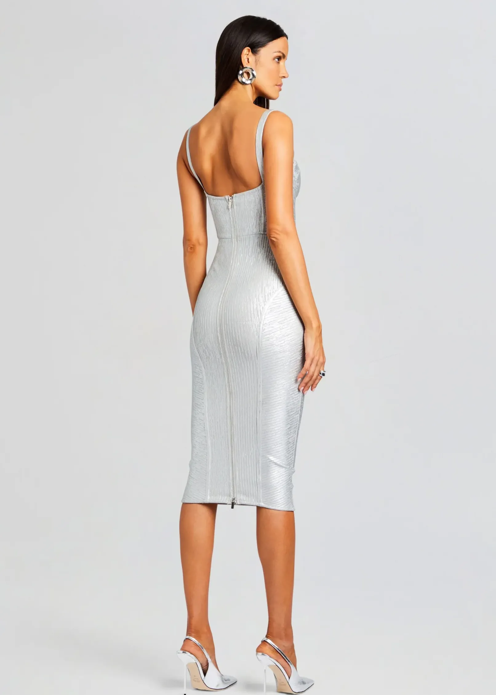 Discount Zora Coated Knit Dress Midi
