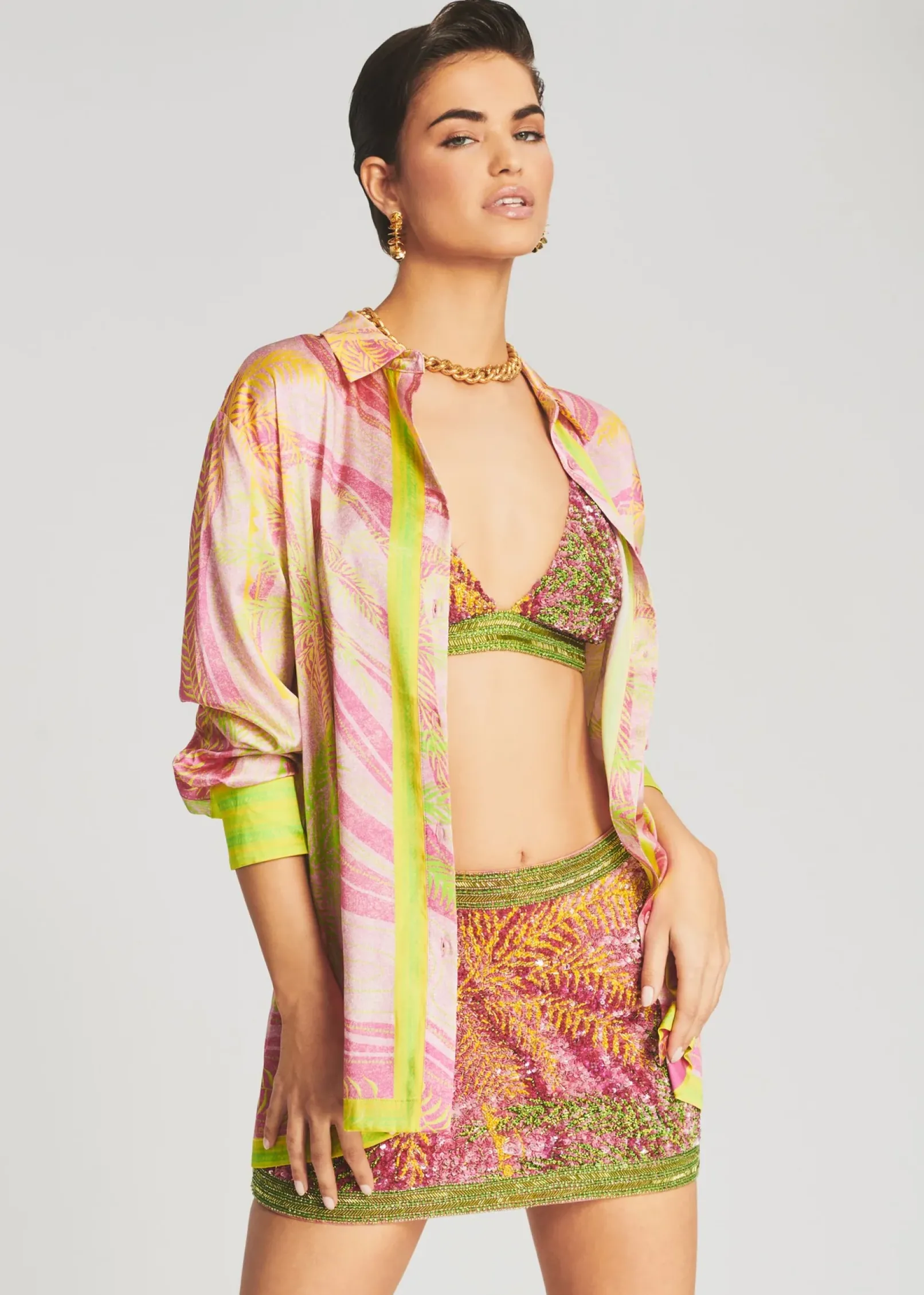 Clearance Zulu Sequin Palm Skirt Final Sale